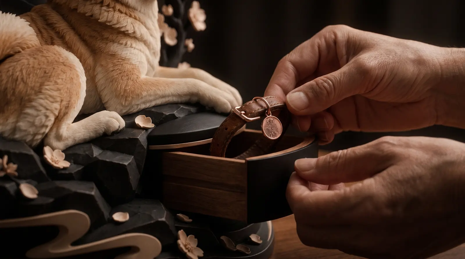 Son collier, gardé près de lui
